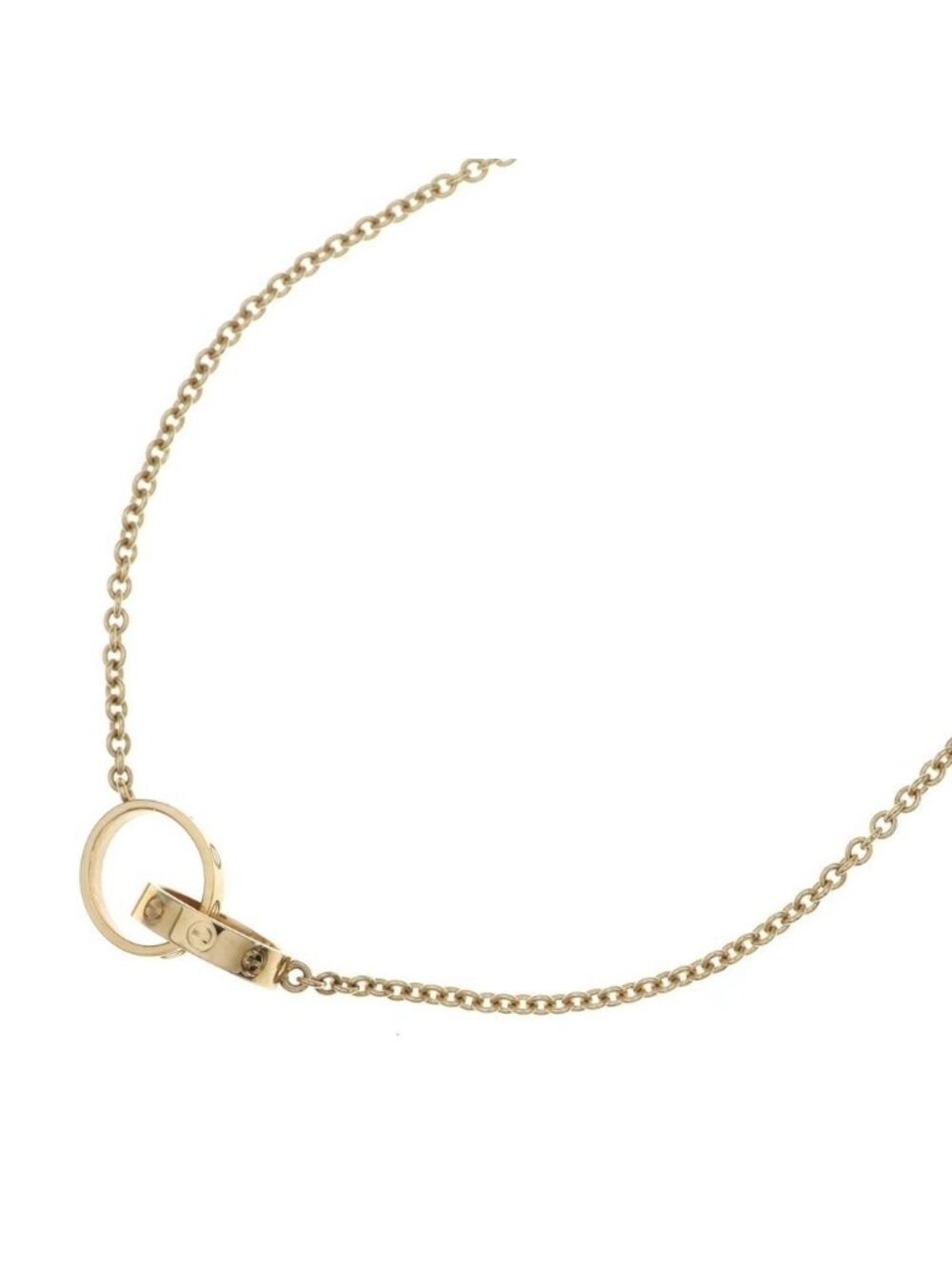 Cartier Baby Love Ring Pendant Chain Yellow Gold Necklace